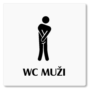 WC muži, 118x118mm, bílá, Nevada